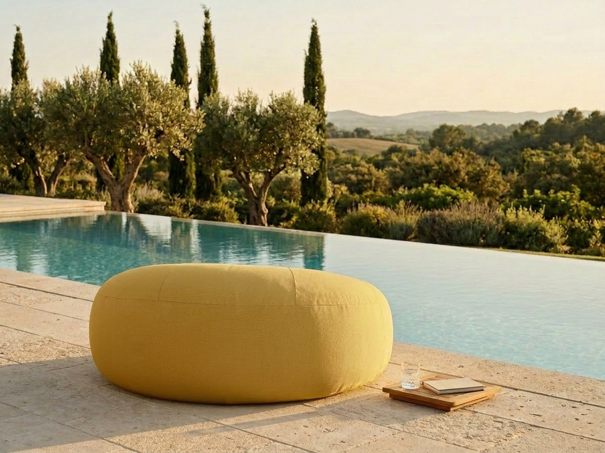 Bobochic Eloane Pouf Stoff Gelb, 150 cm