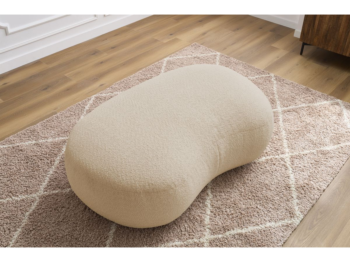 Bobochic Saint-germain Pouf Bouclé-Stoff Beige
