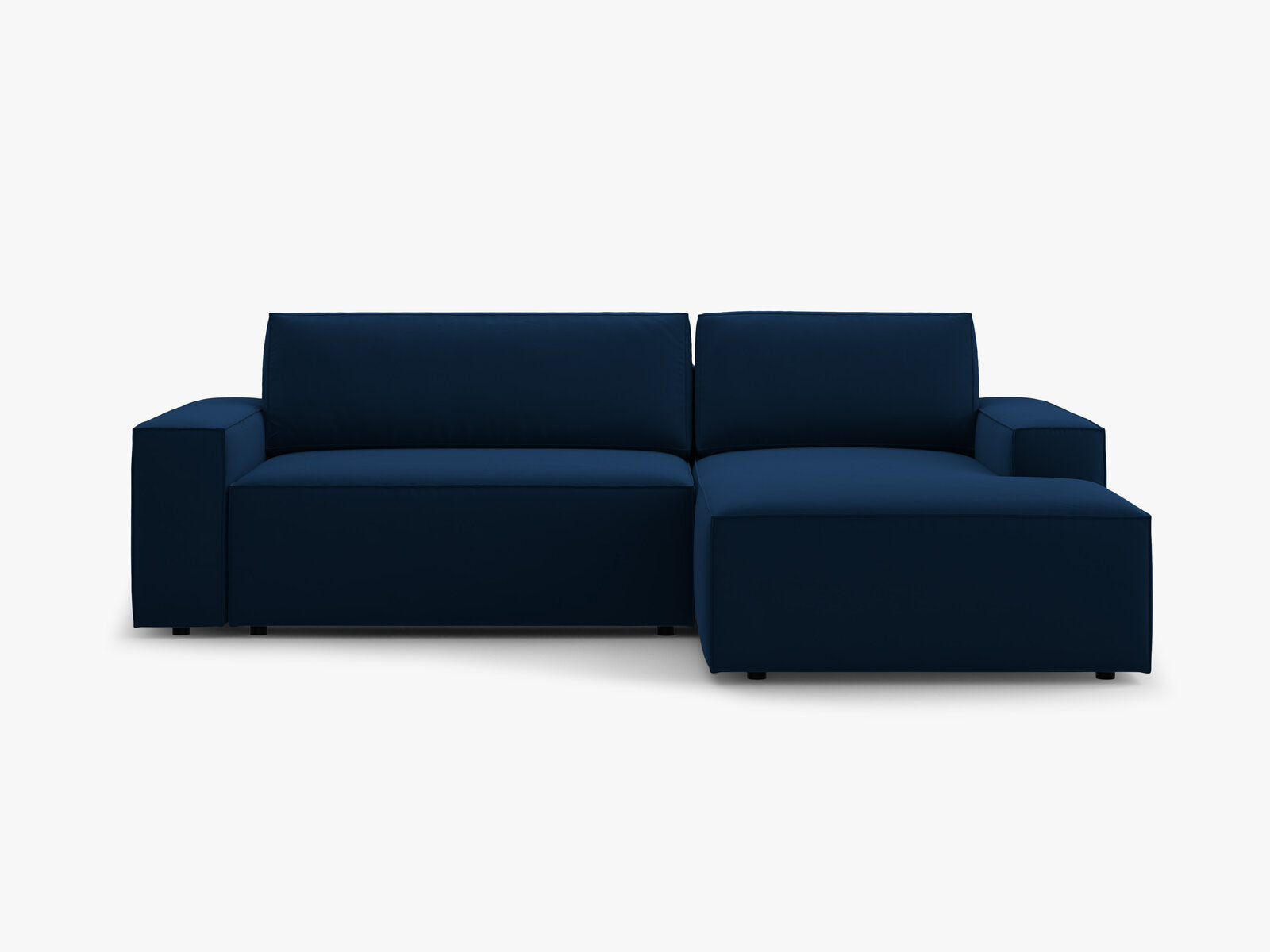 Micadoni Schlaf-Ecksofa Jodie 3-Sitzer Rechts Samt Königsblau