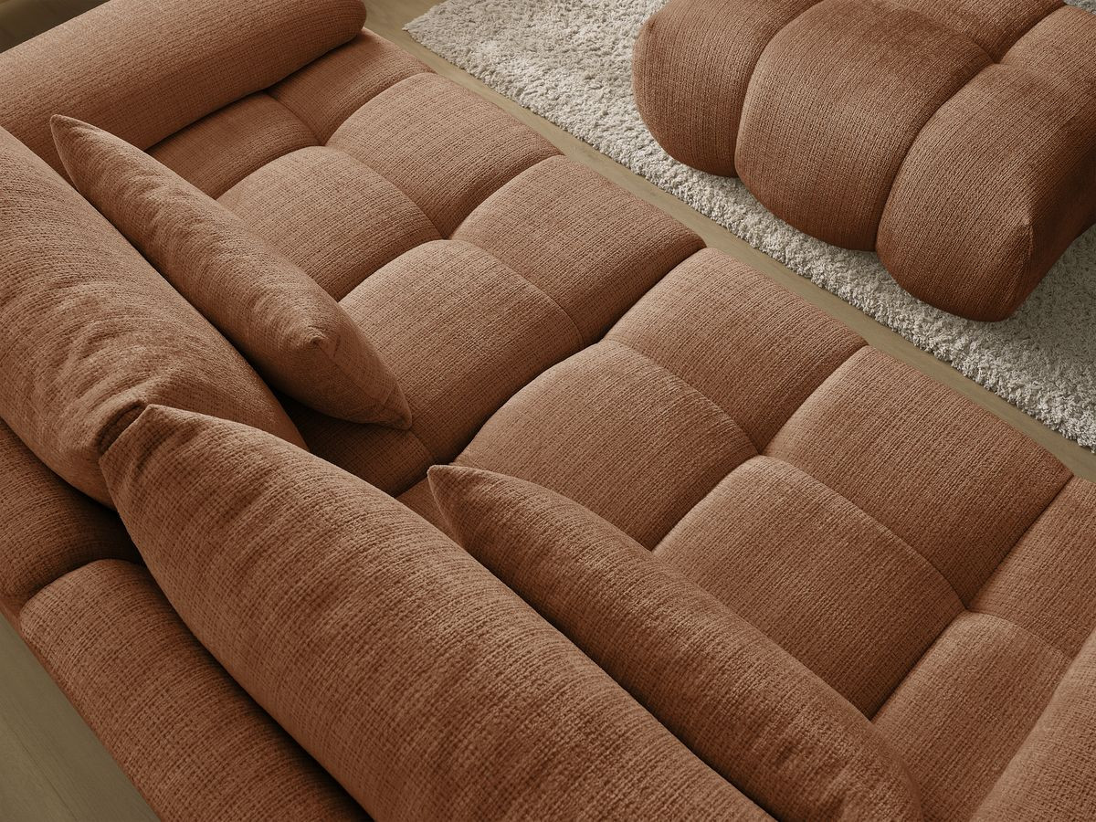 Bobochic Ivane Sofa 4-Sitzer Strukturstoff Orange