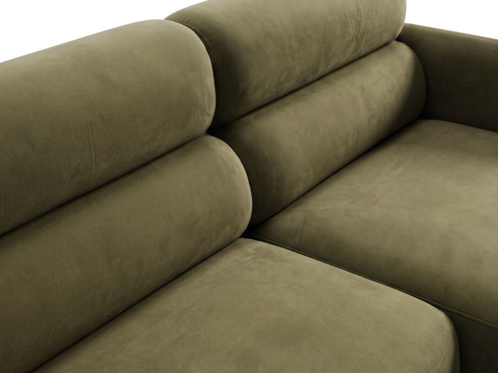 Cosmopolitan Design Ecksofa Malmo 3-Sitzer Samt Bluvel Grün Rechts