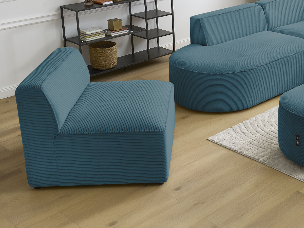 Bobochic Rousseau Sofamodul 1-Sitzer Cordsamt Dunkelblau