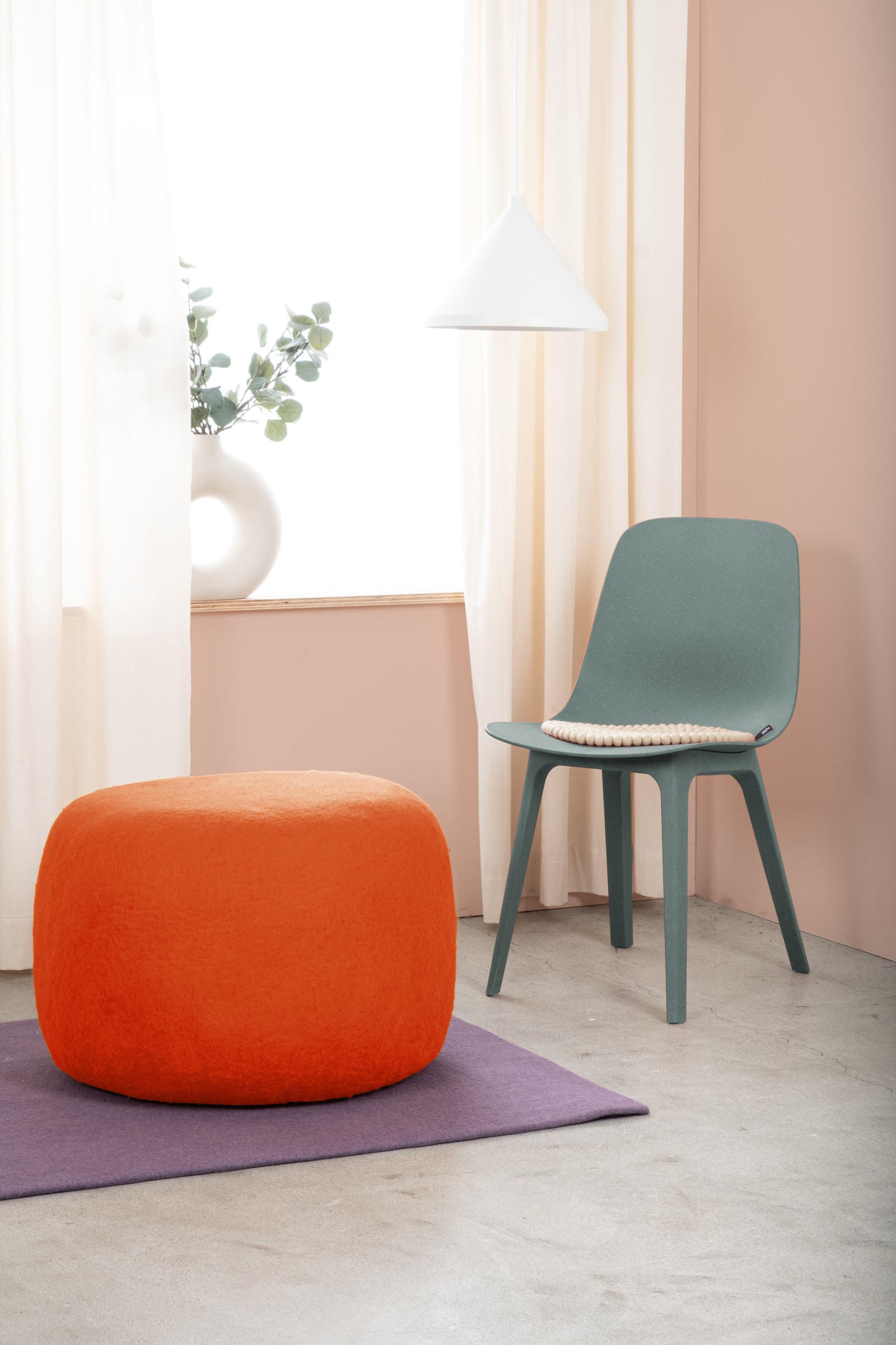 myfelt Mats Colour Pouf Rotorange Ø 48 x 18 cm