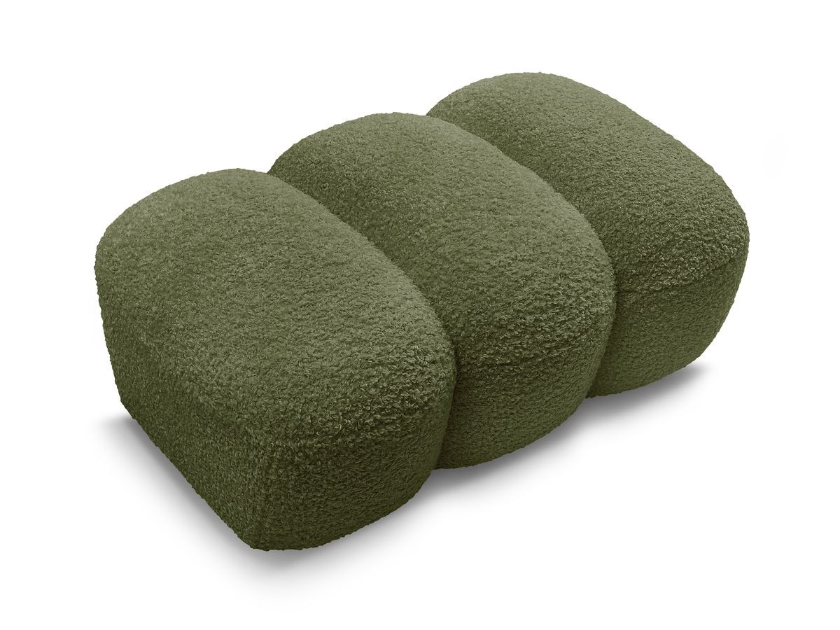 Bobochic Hippolyte Pouf Bouclé-Stoff Grün