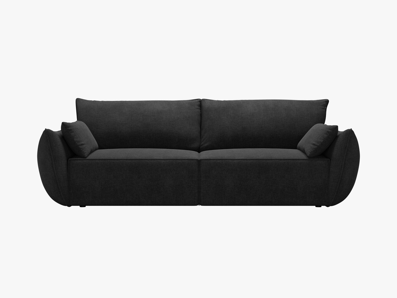 Micadoni Kaelle Schlafsofa 3-Sitzer mit Bettkasten Chenille Over The Horizon Schwarz