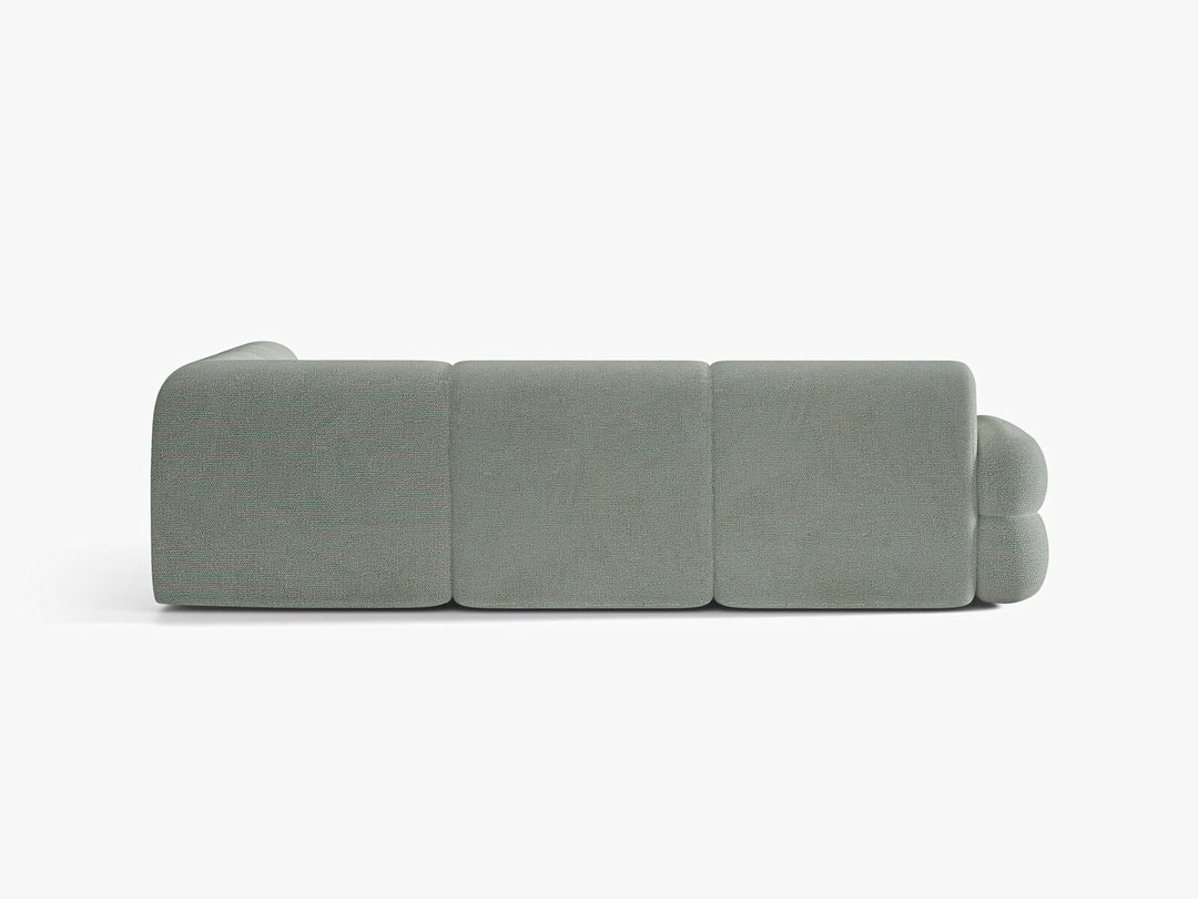 Micadoni Neo Ecksofa 5-Sitzer Links Chenille SILENCIO Gedämpftes Blau