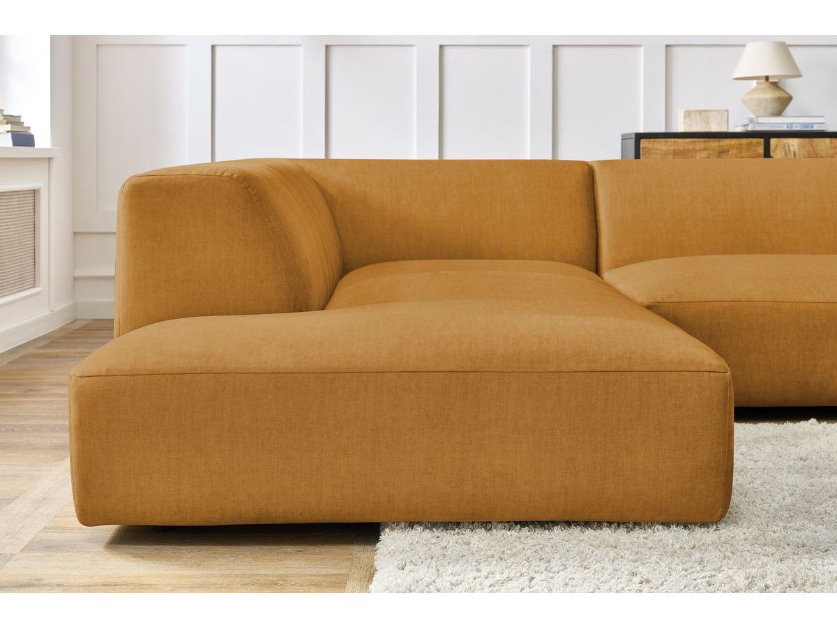 Bobochic Lavena Wohnlandschaft 399 × 220 cm Samt Gelb Ecke rechts
