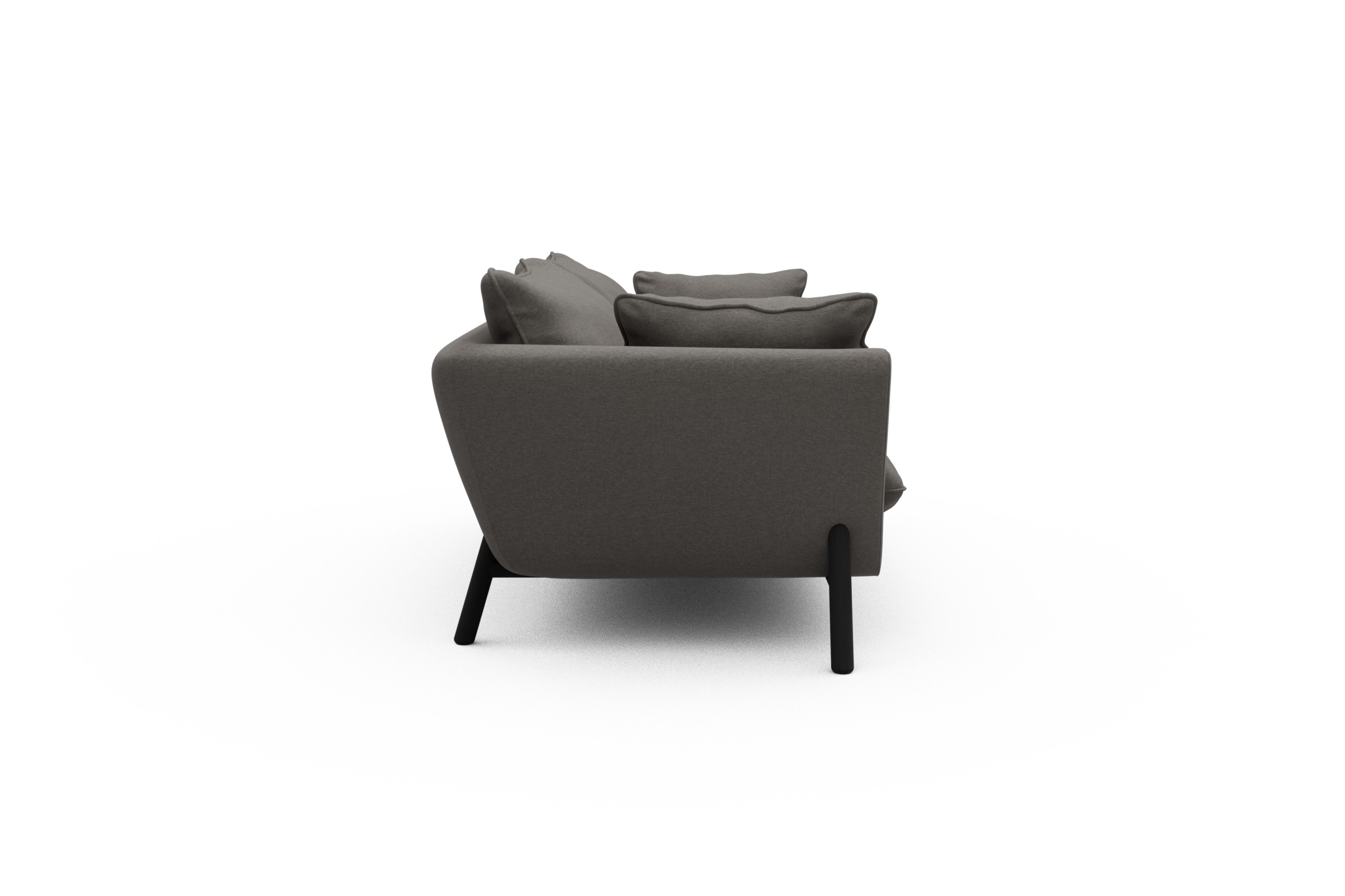Sofa Emil PREMIUM 2-Sitzer Beinfarbe Eiche Schwarz Satya-Taupe