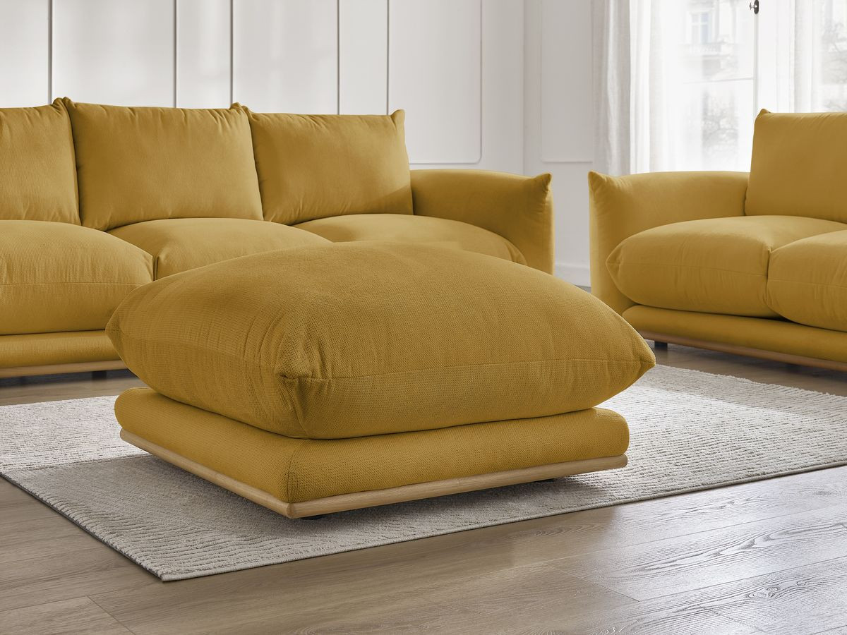 Bobochic Ernest Sofa 6-Sitzer mit Pouf Stoff Gelb