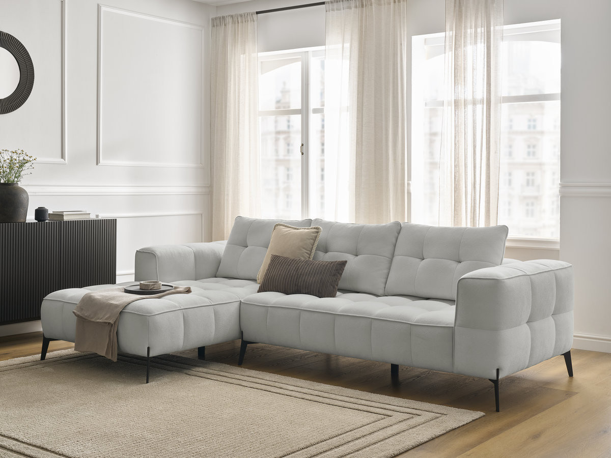 Bobochic Anis Ecksofa Strukturstoff Hellgrau Ecke links