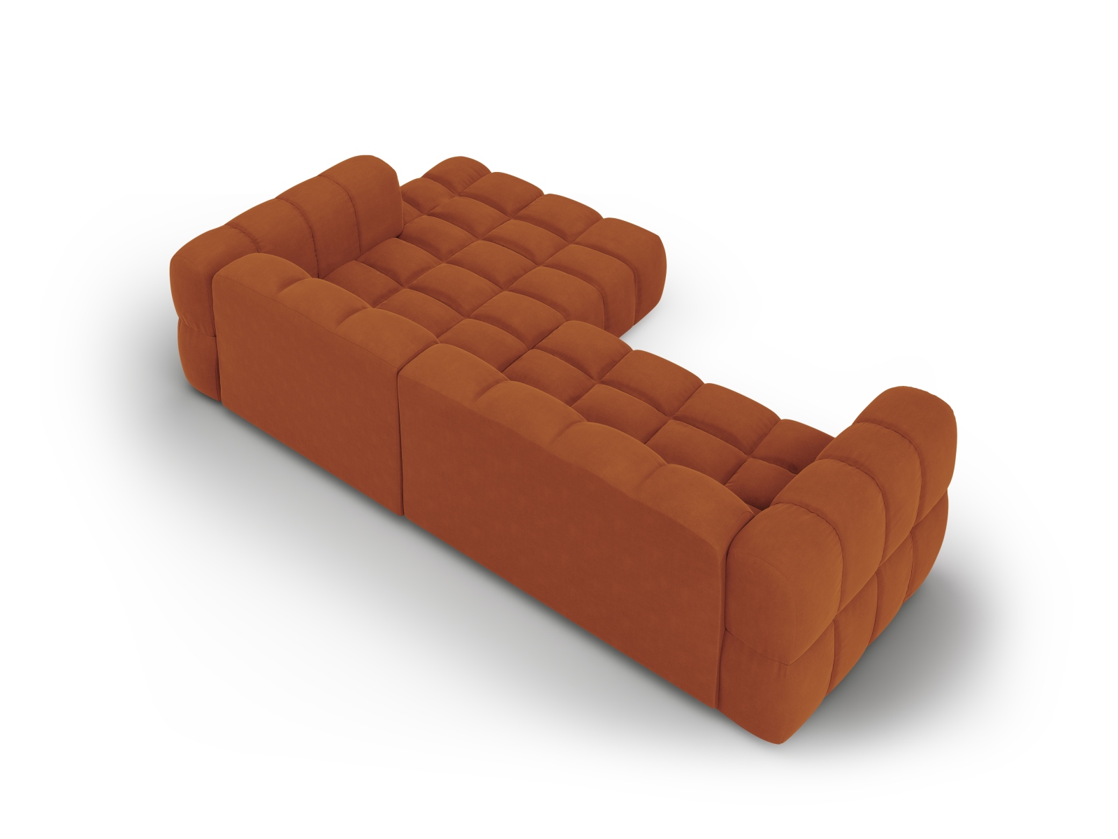Cosmopolitan Design Ecksofa Sky 4-Sitzer mittlere Version Samt Casino Terrakotta Rechts