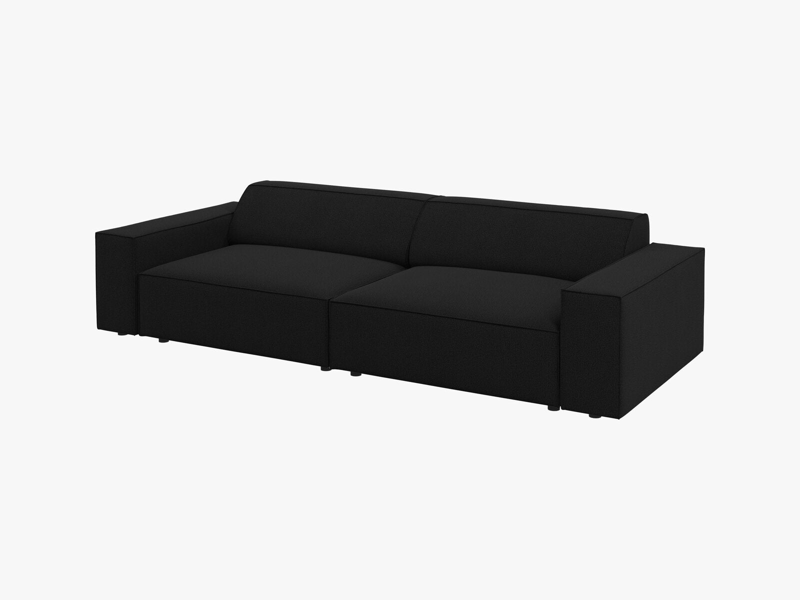Micadoni 3-Sitzer Sofa Jodie Strukturierter Stoff Megan Schwarz