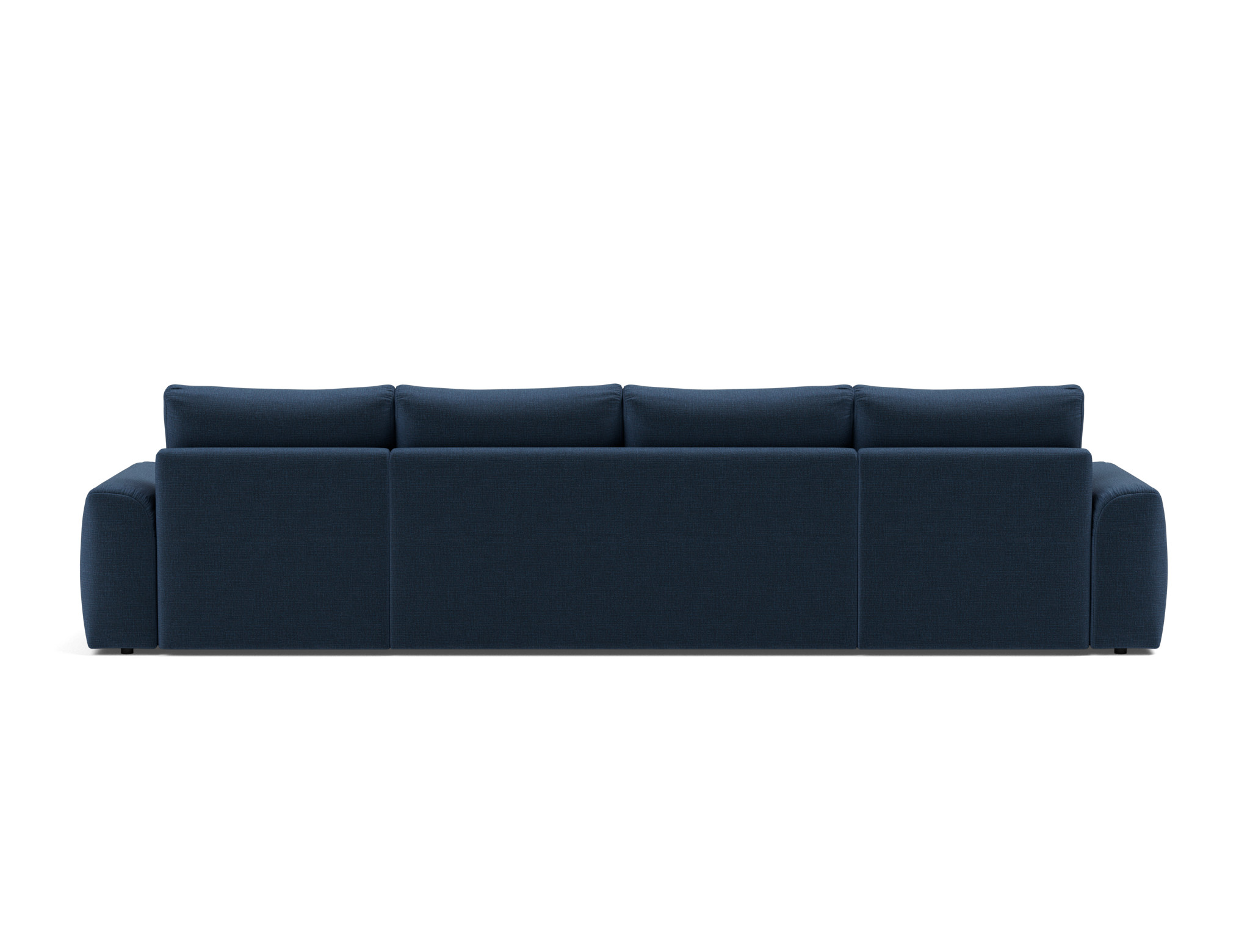 Schlafsofa Norum U-Form mit Chunky-Armlehnen Chenille Esina 414-Indigo-Blue