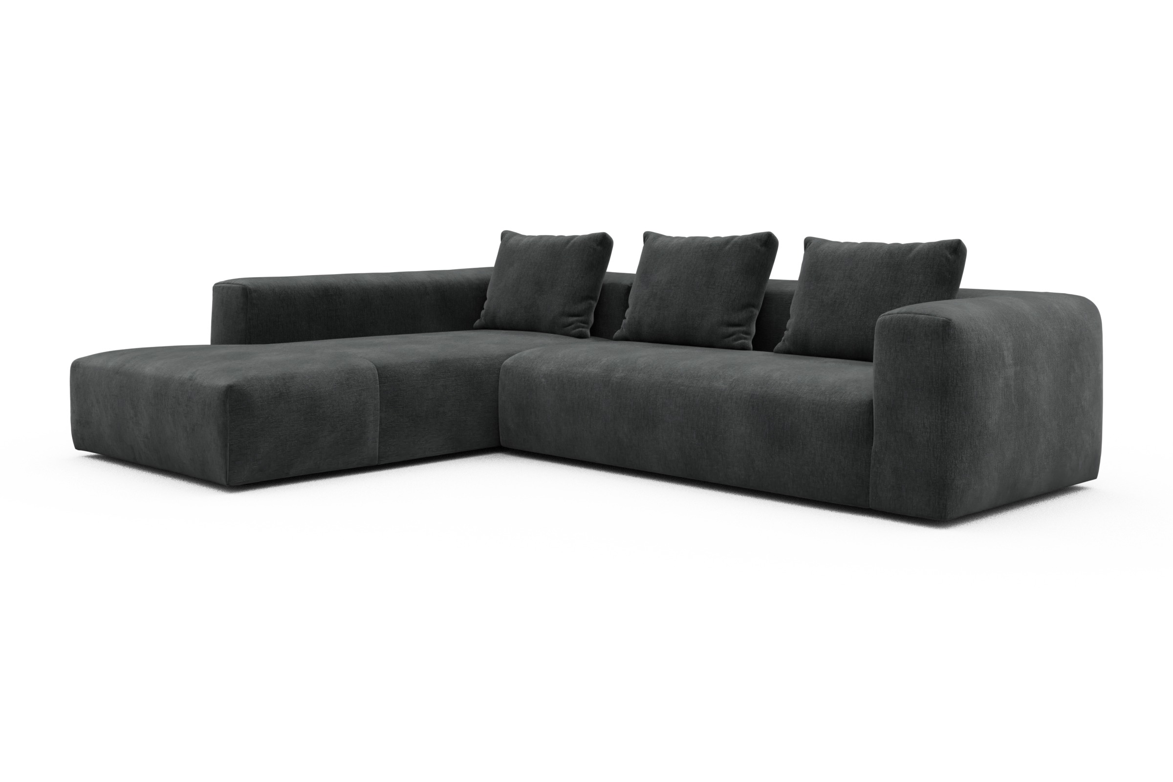 Ecksofa Fred Relax-Ecke links mit 2,5-Sitzer Smooth-Deep-Warm-Grey