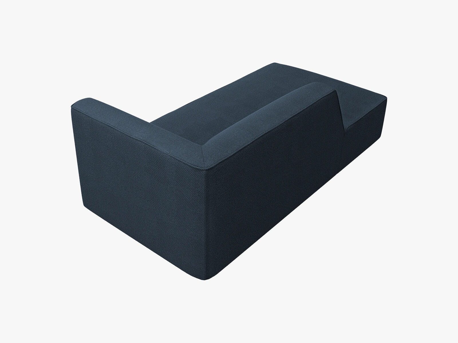 Micadoni Recamiere Ruby 1-Sitzer Links Strukturierter Stoff Ottawa Marineblau