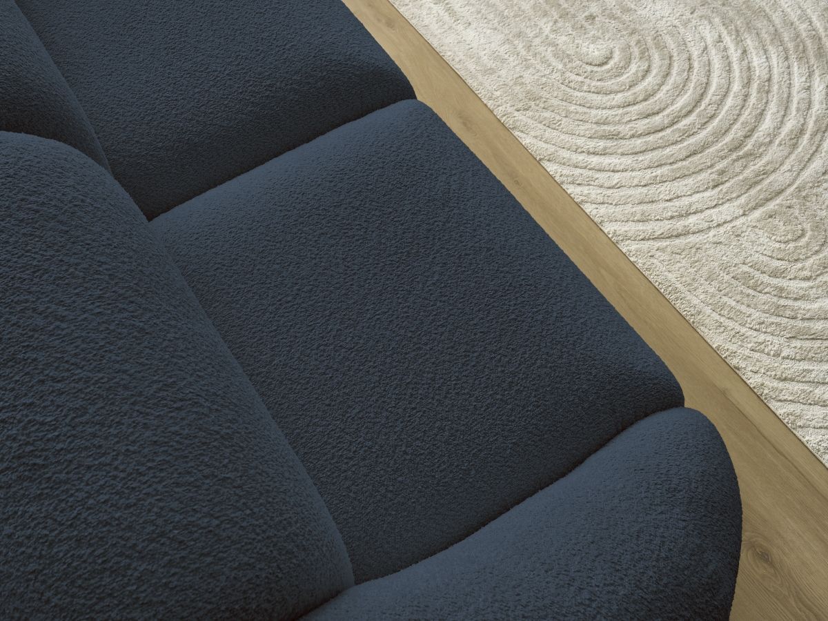 Bobochic Tina Sofa 2-Sitzer Bouclé-Stoff Dunkelblau