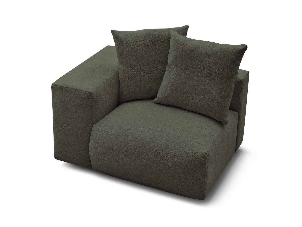 Bobochic Voltaire Sofamodul 1-Sitzer 130 × 100 cm Melange-Stoff Grün Ecke links