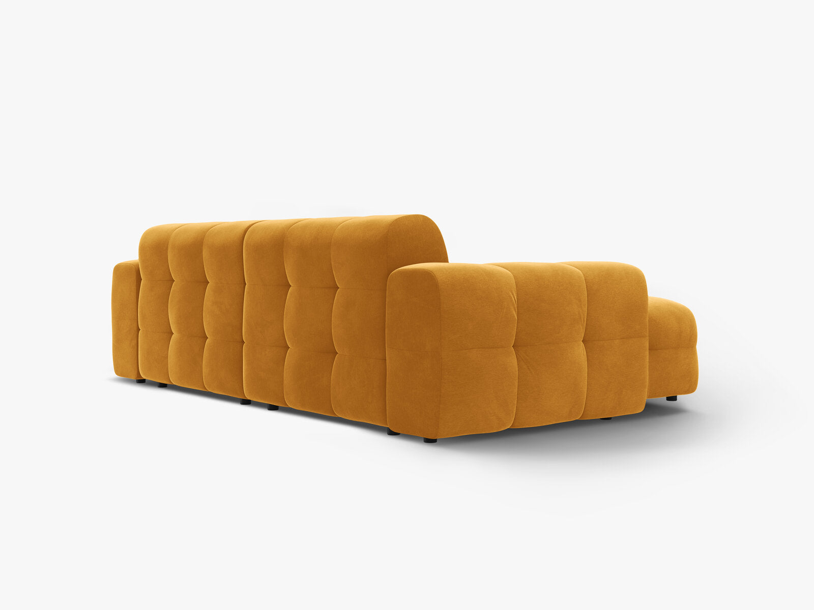 Micadoni Ecksofa Kendal 4-Sitzer Links Samt Senf