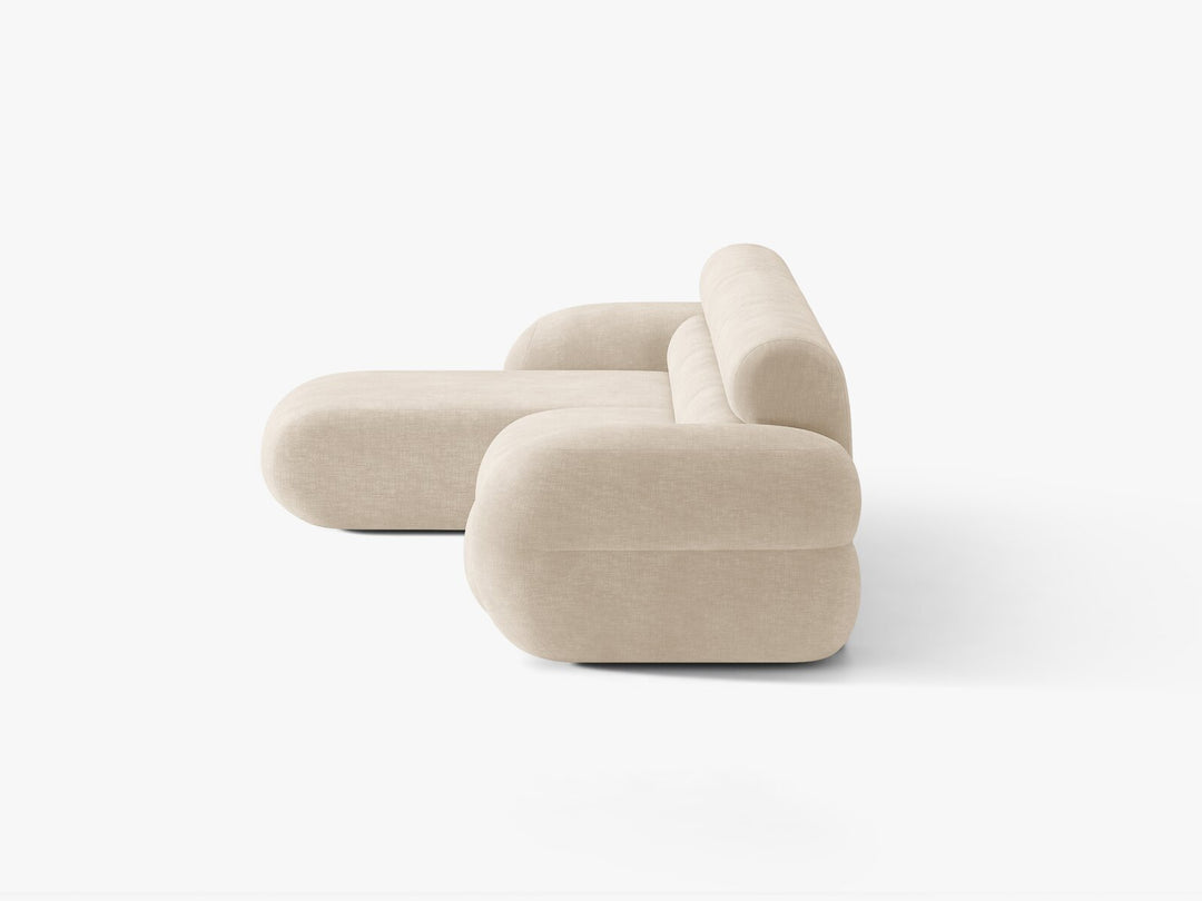 Micadoni Neo Ecksofa 4-Sitzer Links Chenille Golden Helles Beige