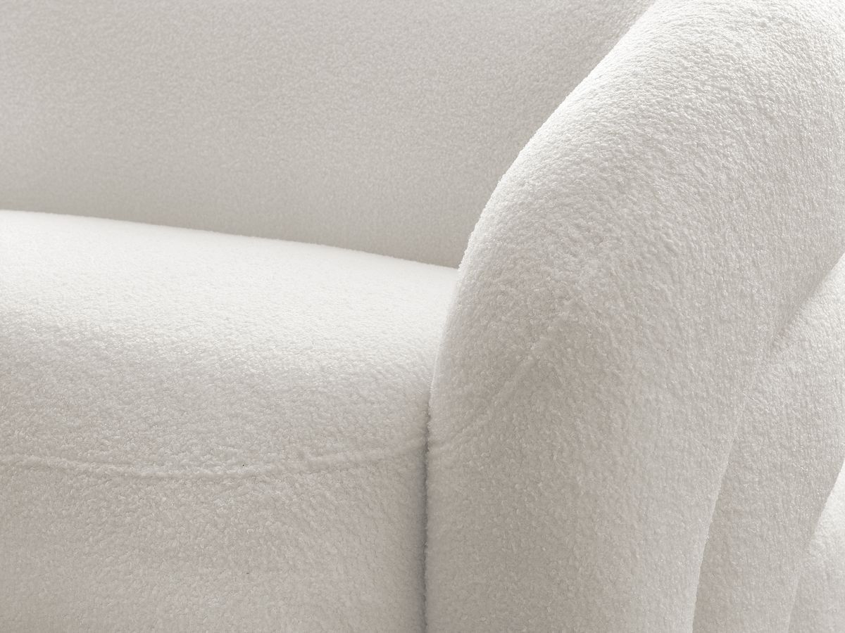 Bobochic Elina Sofa 5-Sitzer Bouclé-Stoff Weiß