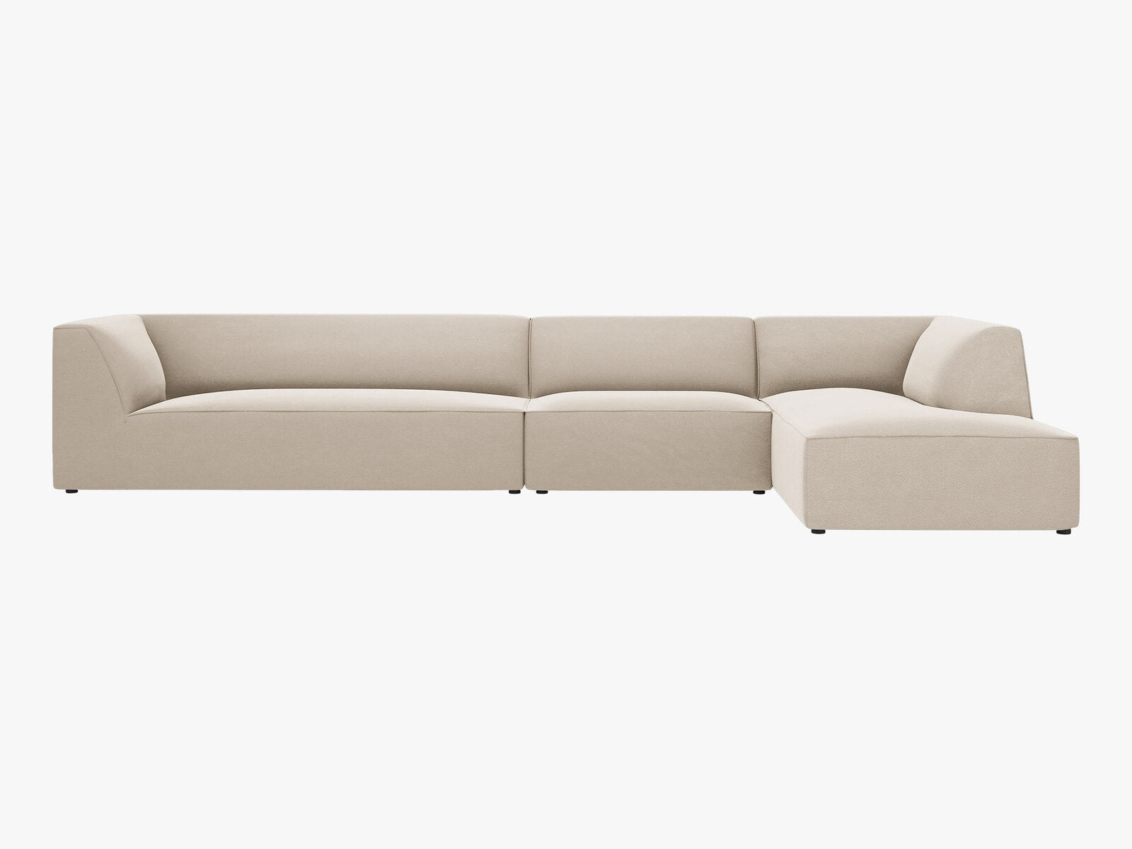 Micadoni Ecksofa Ruby 5-Sitzer Rechts Samt Salvador Beige