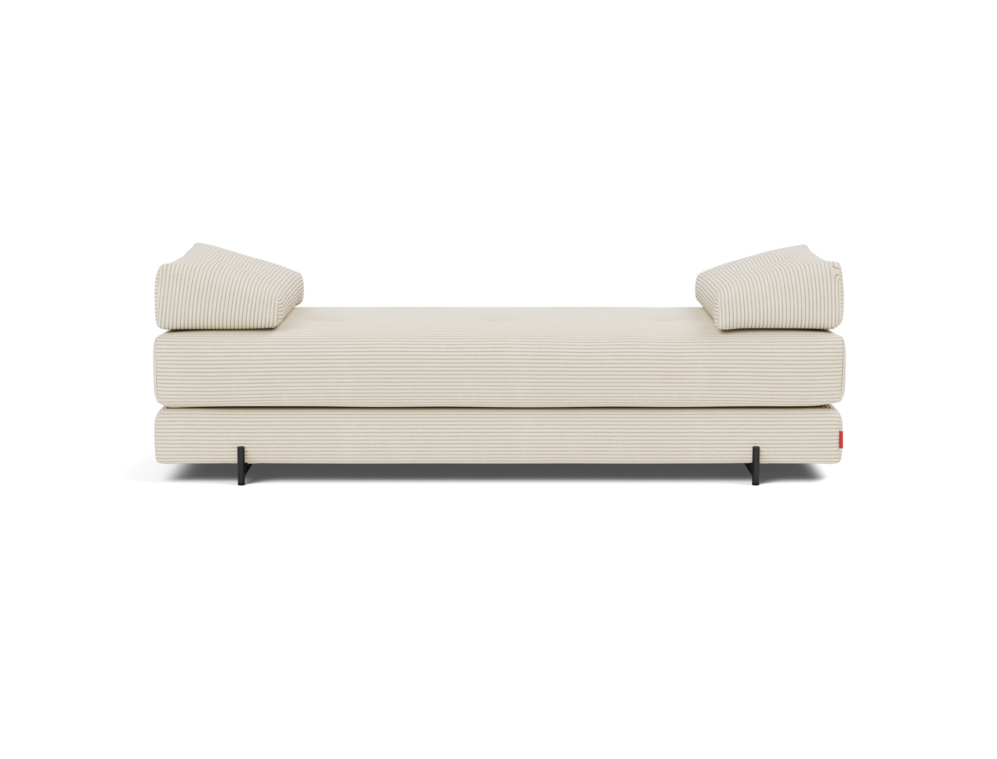Tagesbett Sigmund Kord Corduroy 594-Ivory Beine Indu schwarz