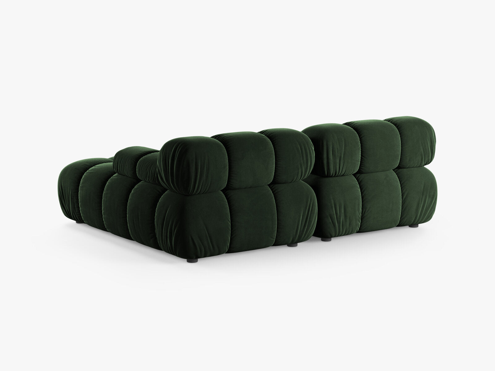 Micadoni Modulares Ecksofa Bellis 3-Sitzer Rechts Samt Venus Flaschengrün