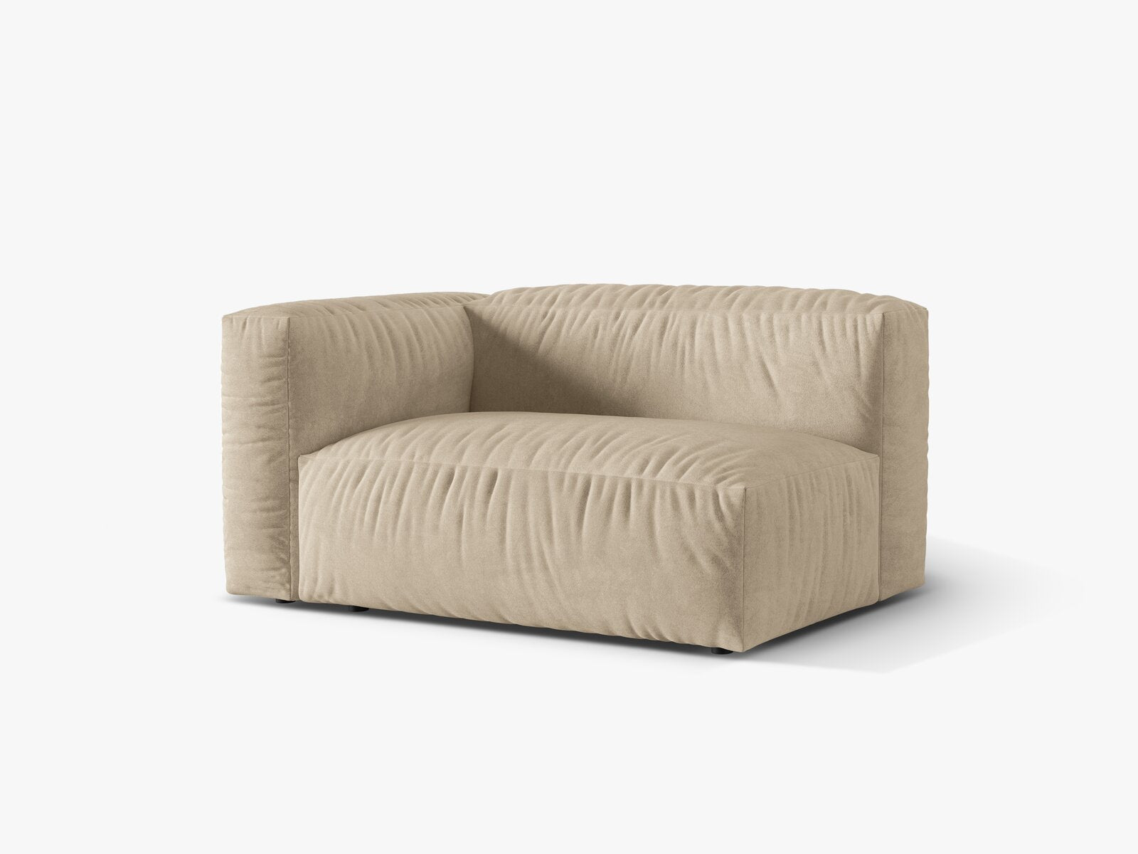 Micadoni Eckmodul Martina 1-Sitzer Groß Links Samt Vogue Helles Beige