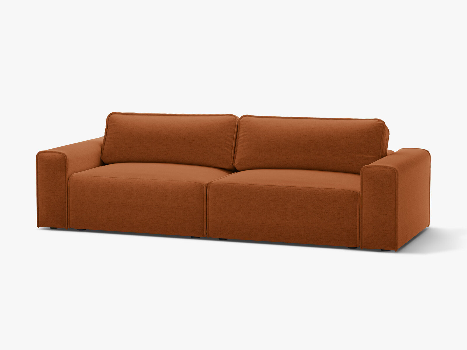 Micadoni Sofa Victor 3-Sitzer mit Schlaffunktion Strukturierter Stoff Ziegel