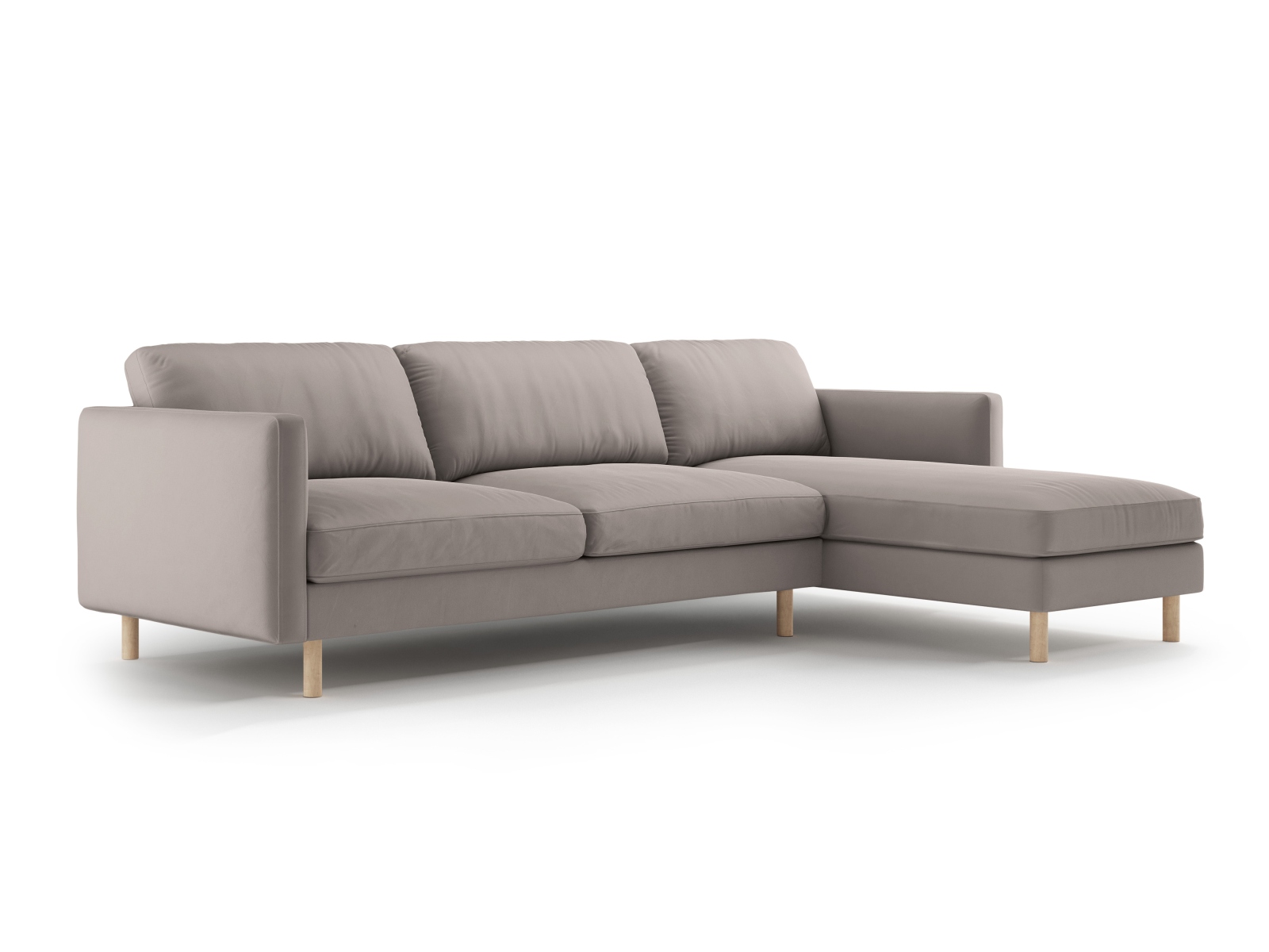 Micadoni Ecksofa Eden 4-Sitzer Rechts Samt Warmes Grau