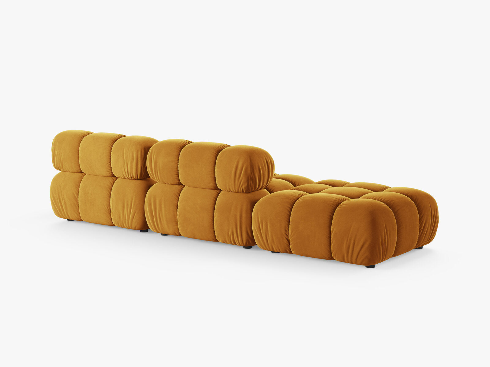 Micadoni Modulares Sofa Bellis 4-Sitzer Links Samt Venus Gelb