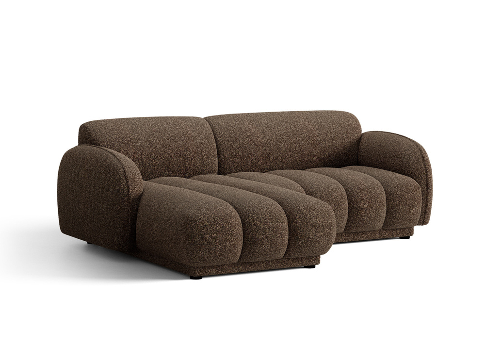 Cosmopolitan Design Ecksofa Bilbao 3-Sitzer kleine Version Boucle Miles Braun Links