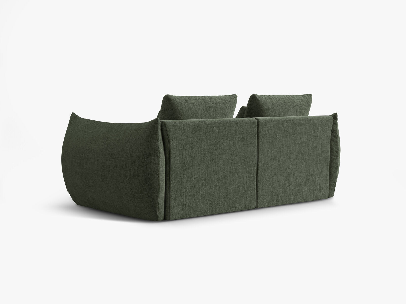 Micadoni Sofa Bloom 3-Sitzer Strukturierter Stoff Wind Moßgrün