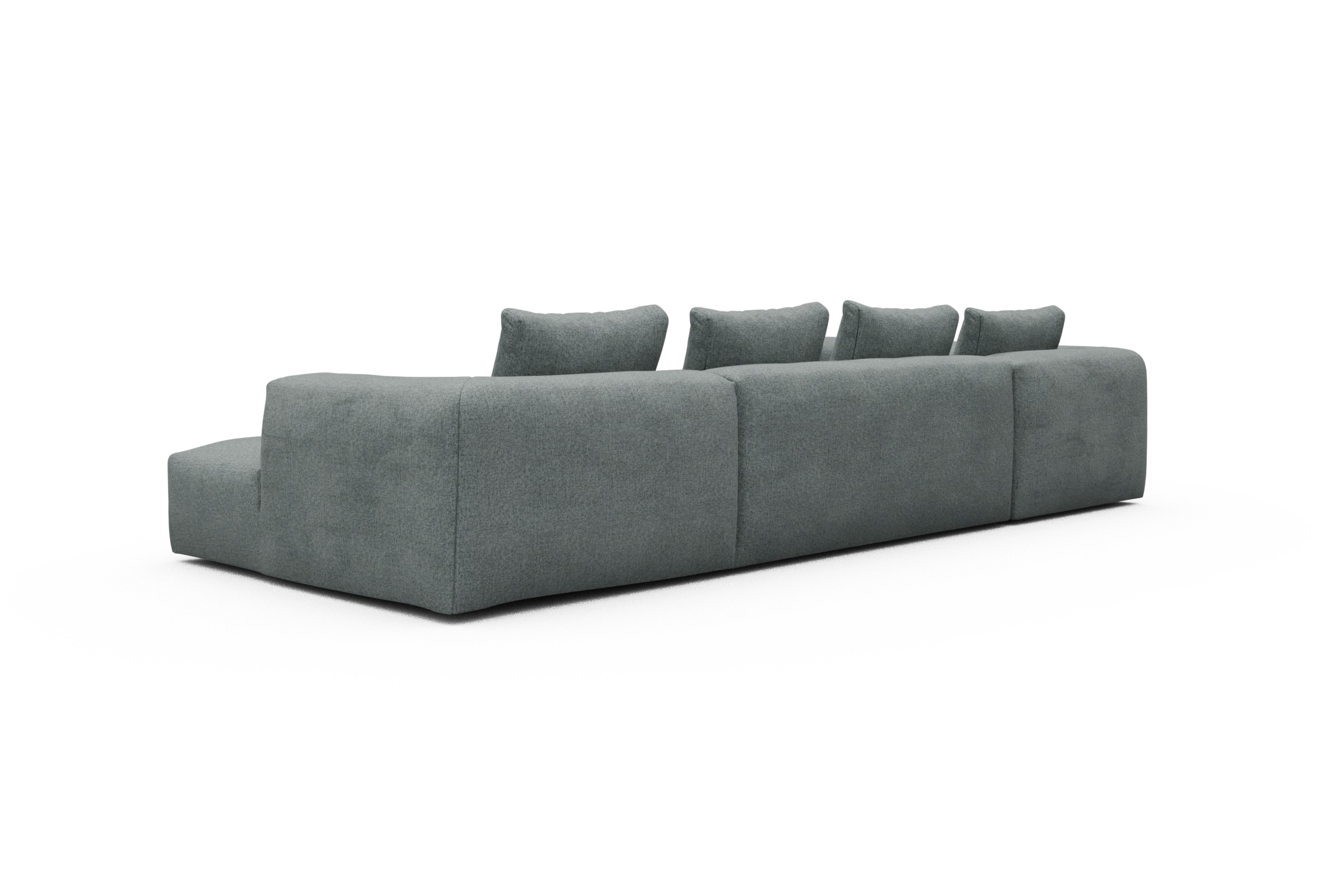 Wohnlandschaft Fred Chaiselongue rechts mit 2-Sitzer und lange Armlehne links Casone-Light-Mixed-Green