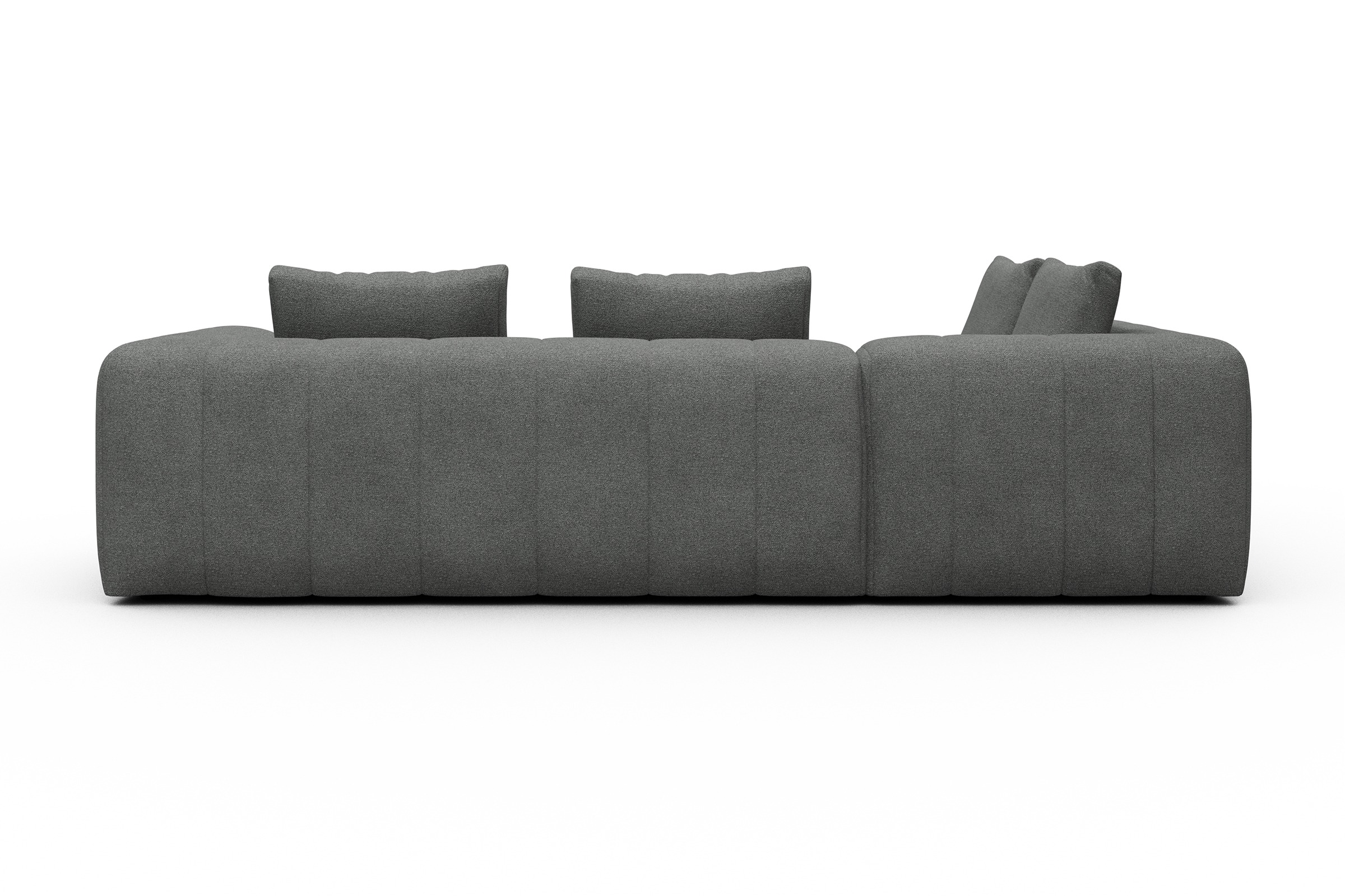 Ecksofa Hugo 2x 2,5-Sitzer Armlehne rechts Boucle-Ash-Grey