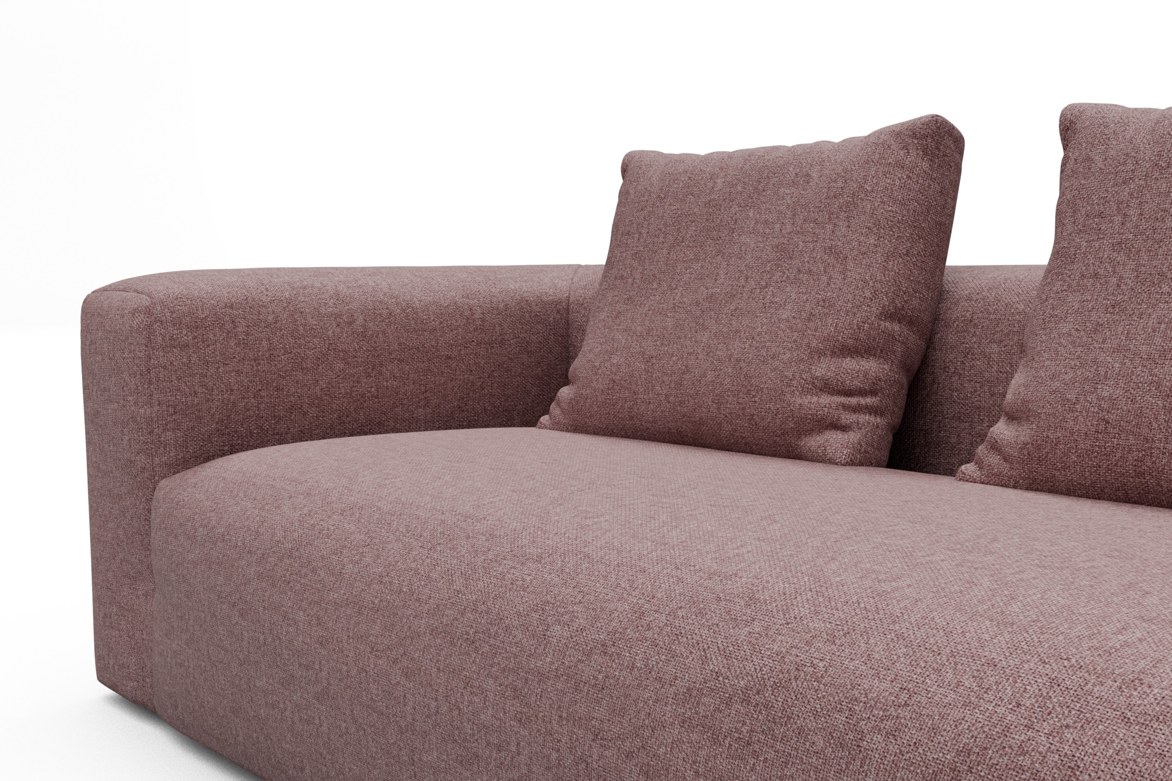 Ecksofa Fred Relax-Ecke rechts mit 2,5-Sitzer Sama-Flamingo