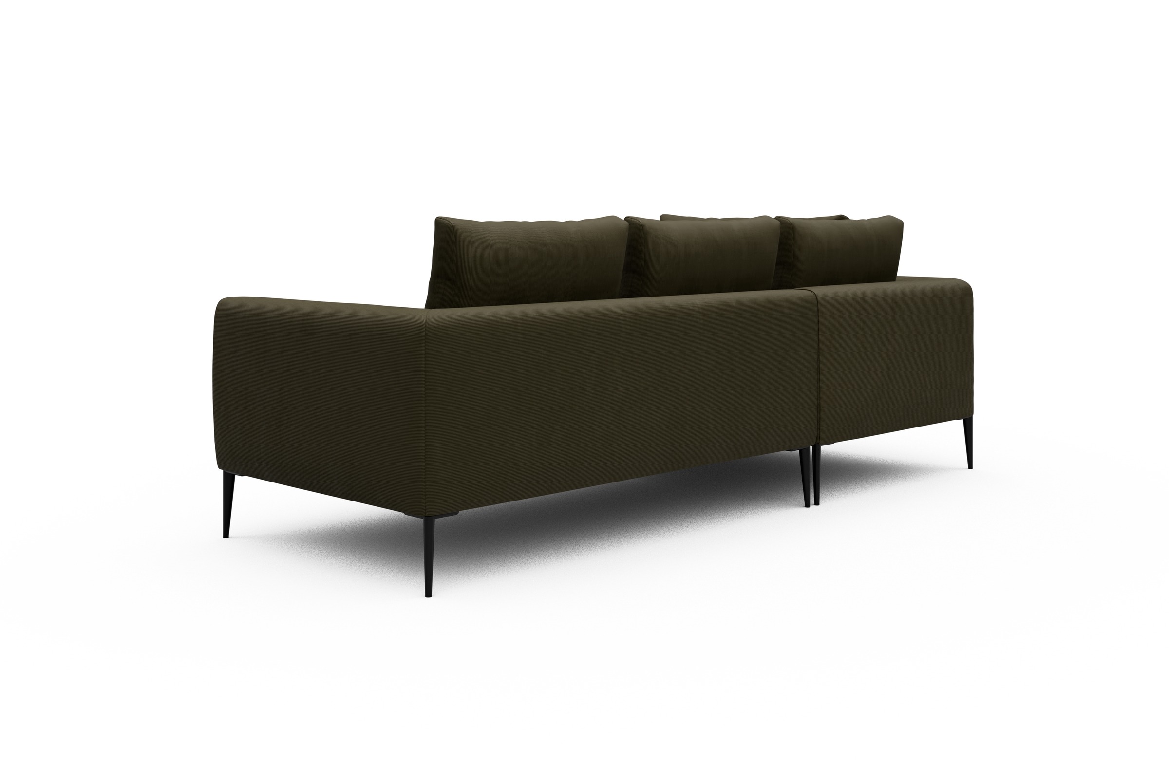 Ecksofa Paul Relax-Ecke links mit 2-Sitzer Cordufine-Pine-Green