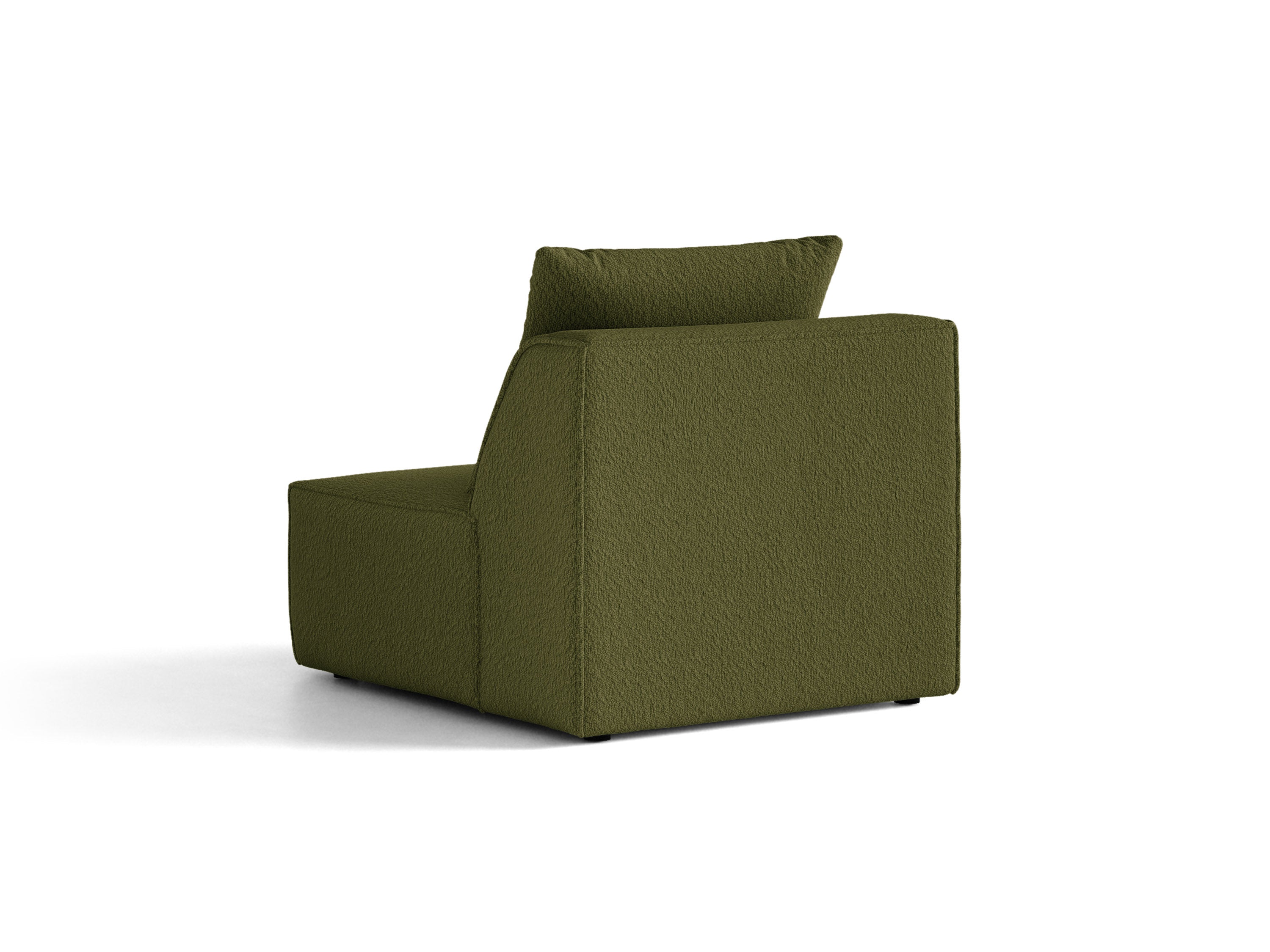 Micadoni Sessel ohne Armlehnen Jodie 1-Sitzer Boucle Baloo Dunkel-Olivgrün
