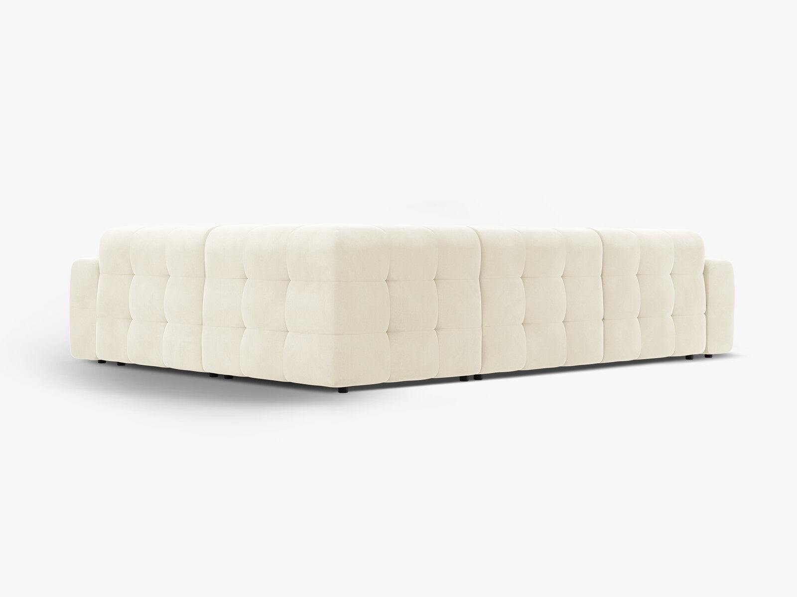 Micadoni Ecksofa Kendal 6-Sitzer Rechts Samt Elfenbein