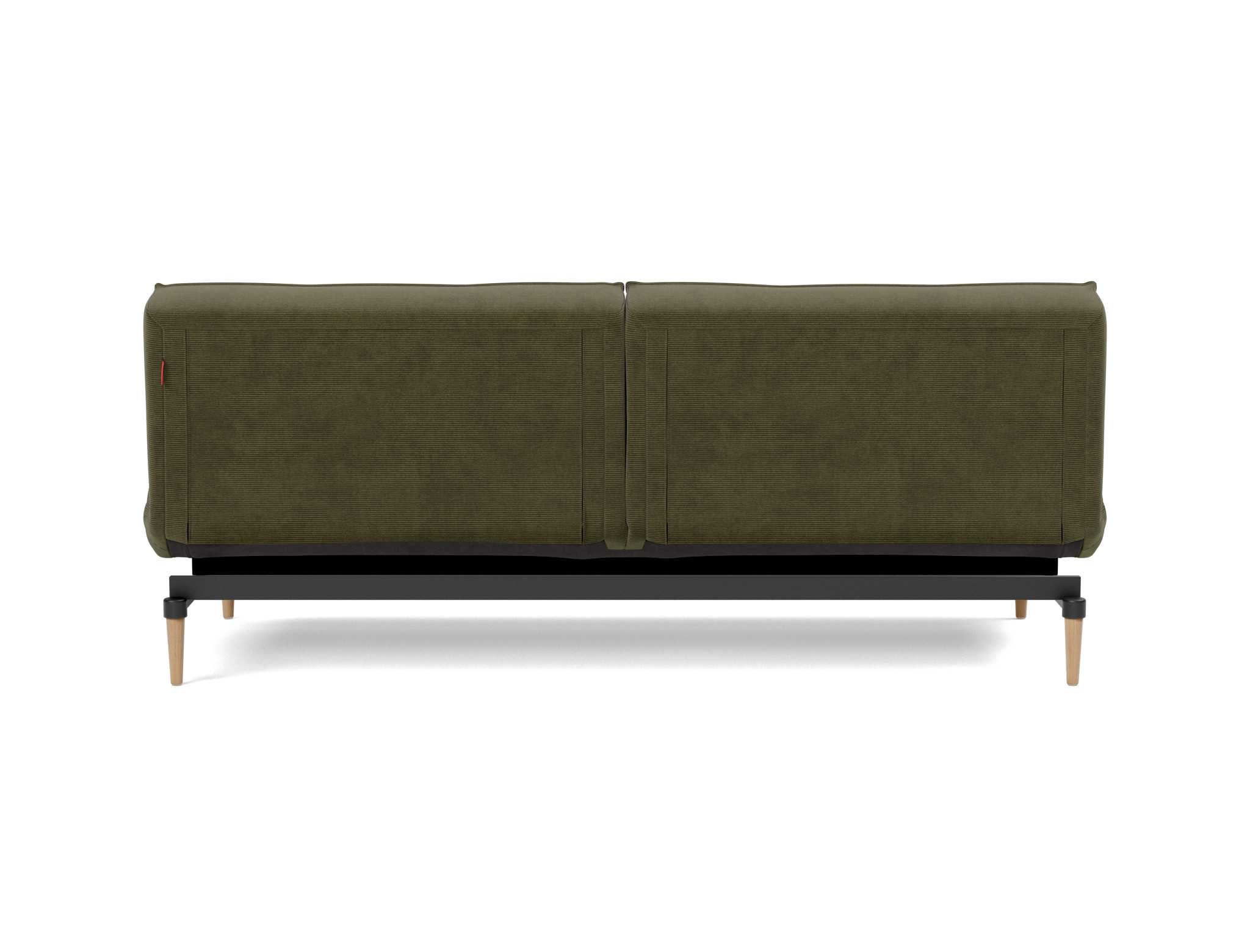 Schlafsofa Splitback Kord Cordufine 316-Pine-Green Beine Styletto Eiche hell