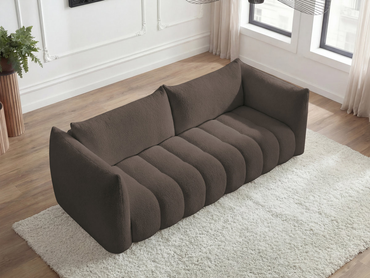 Bobochic Azra Sofa 4-Sitzer Bouclé-Stoff Braun