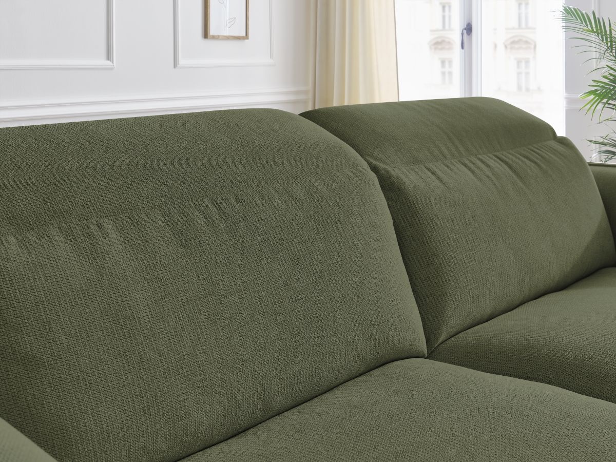 Bobochic Achille Schlafsofa 3-Sitzer Melange-Stoff Grün, Liegefläche 160 × 200 cm