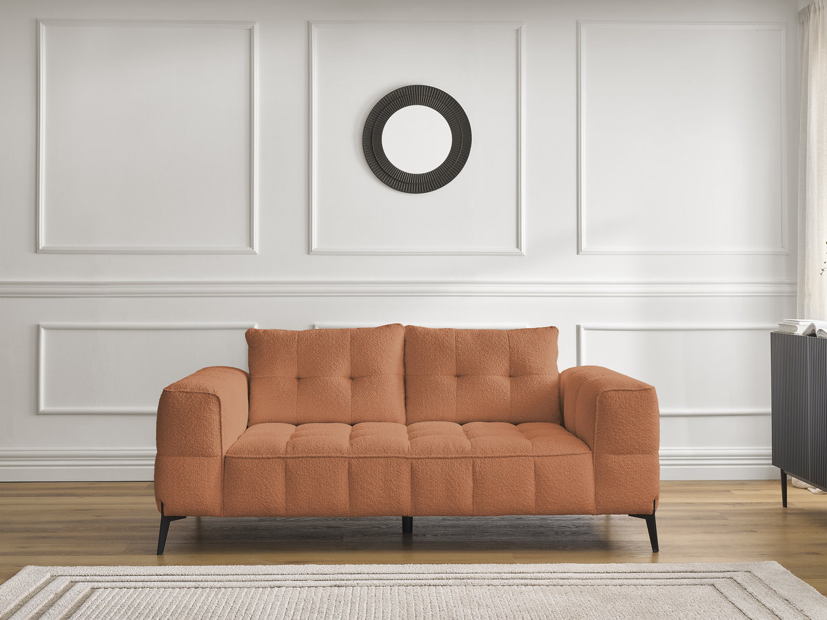 Bobochic Anis Sofa 2-Sitzer Bouclé-Stoff Orange