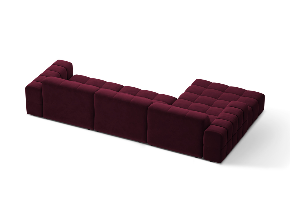 Cosmopolitan Design Ecksofa Chicago 4-Sitzer Samt Venus Burgunder Links