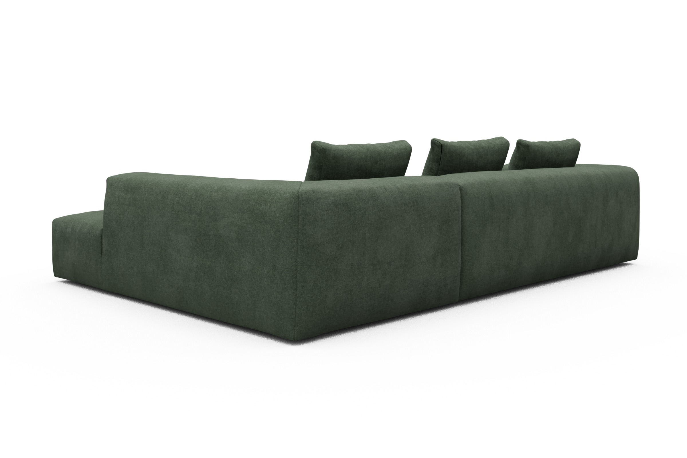 Ecksofa Fred Relax-Ecke rechts mit 2,5-Sitzer Casone-Forest-Green