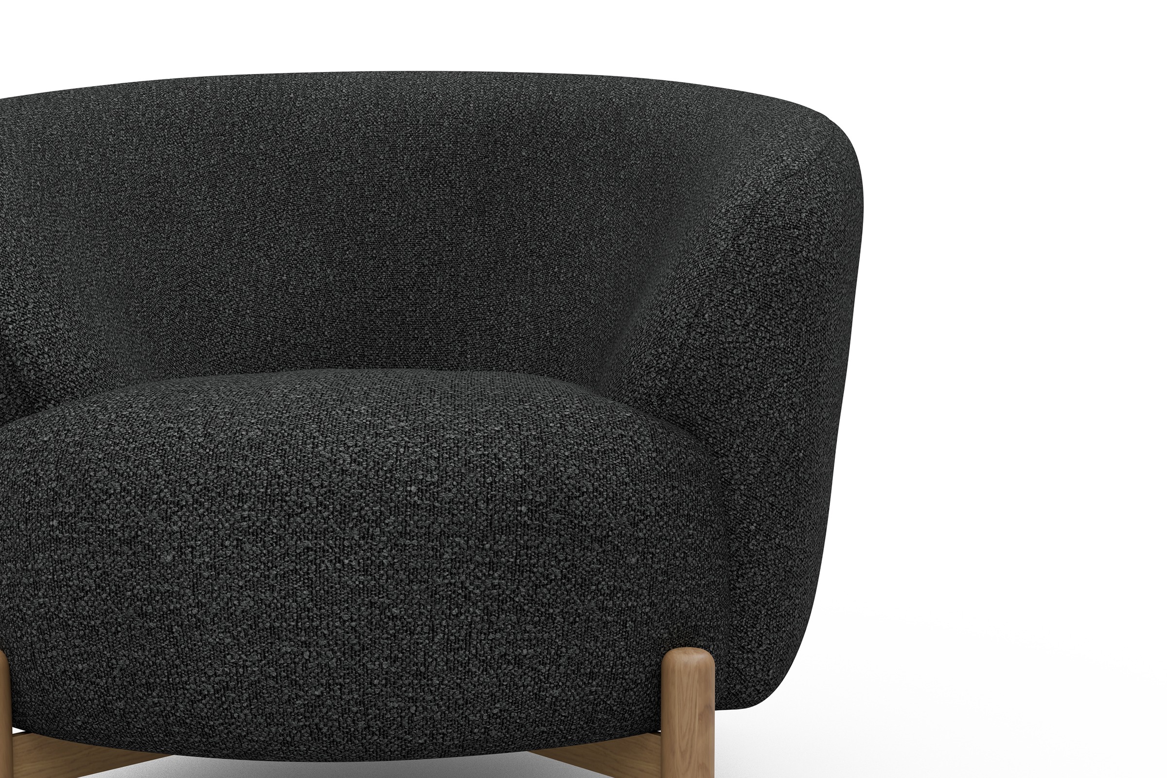 Sessel Ronda Holzbeine Eiche Natur Boucle-Charcoal