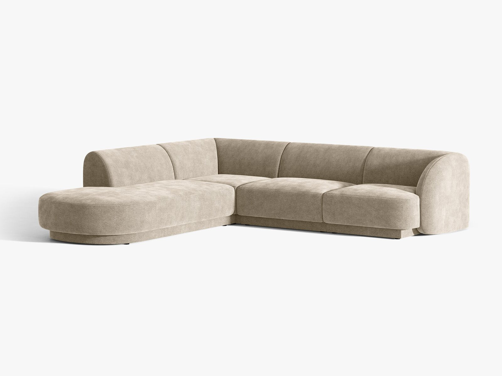 Micadoni Ecksofa Miley 6-Sitzer Links Chenille Haga Beige