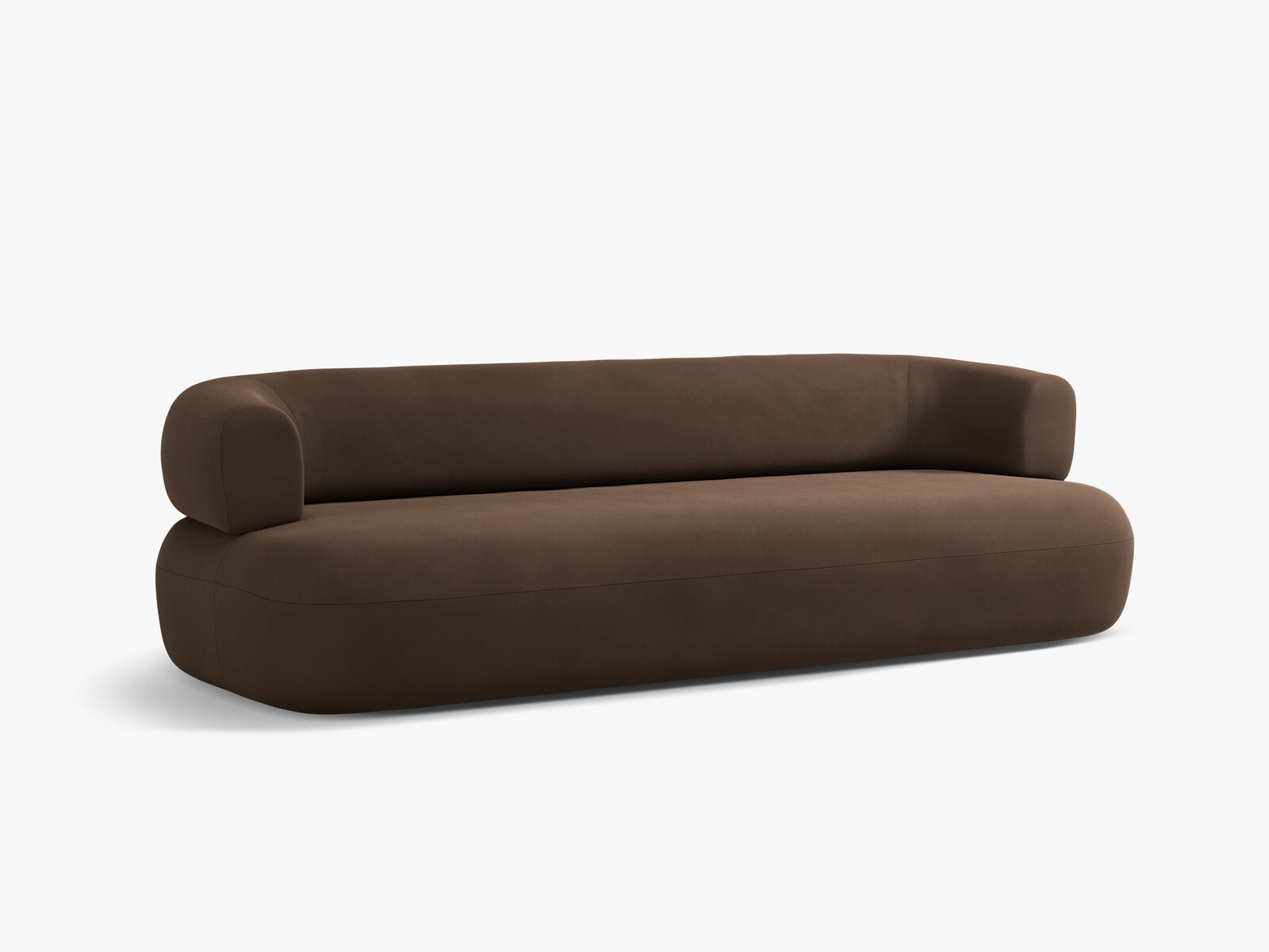 Micadoni Sofa Jenny 4-Sitzer Samt Salvador Schokolade