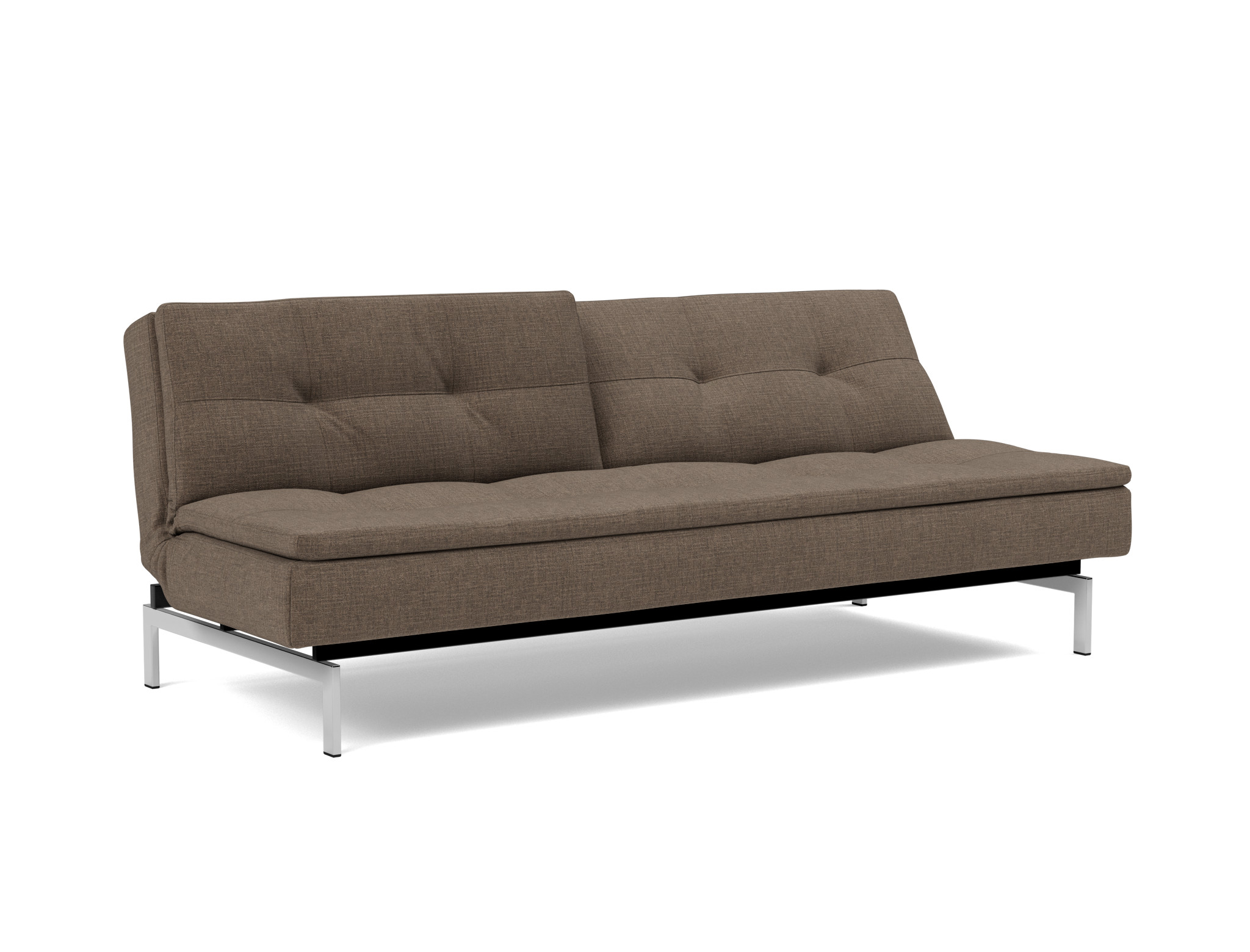 Schlafsofa Dublexo Chenille Esina 411-Cedar-Brown Beine Chrom