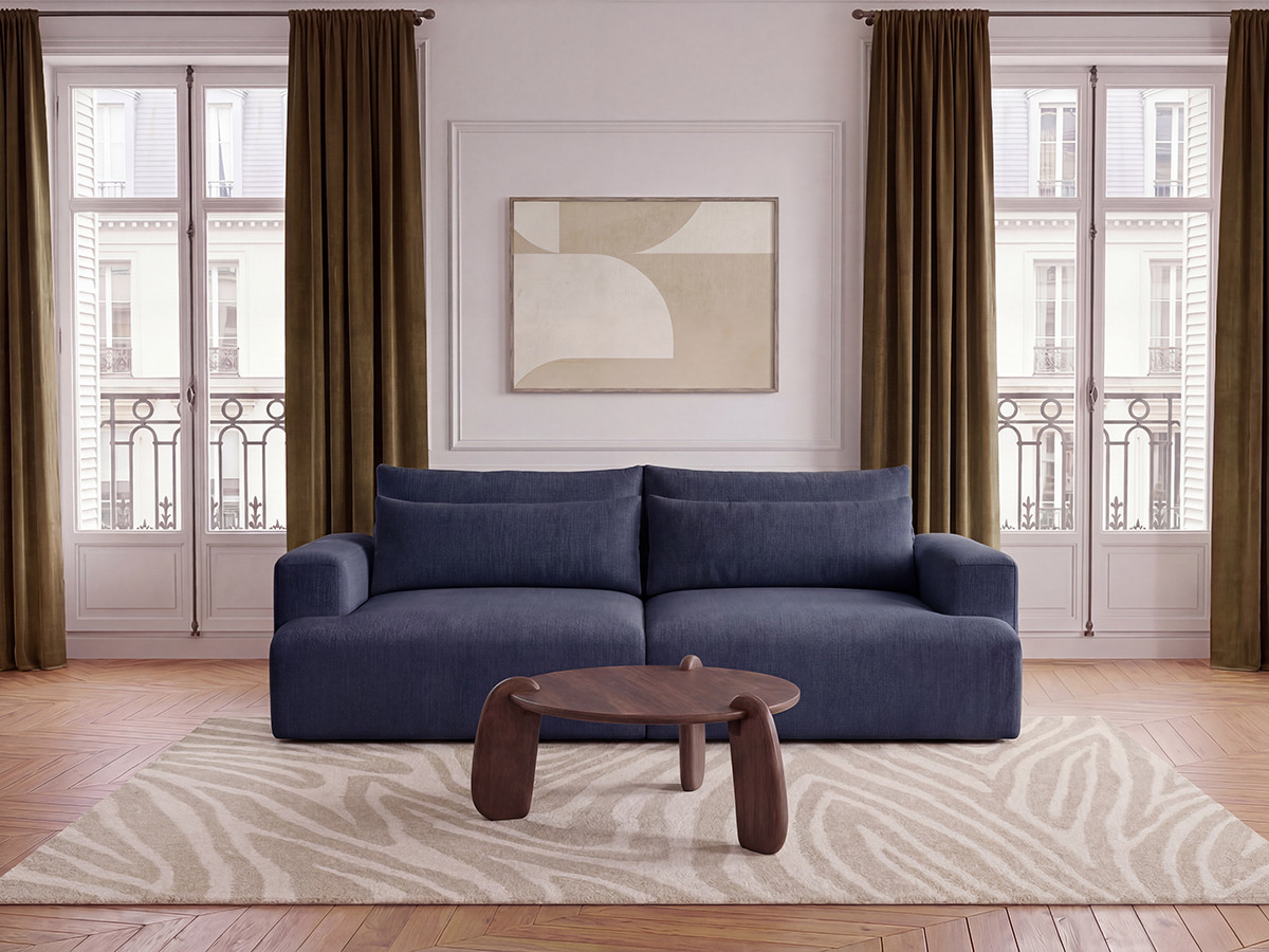Bobochic Twiny Sofa 3-Sitzer Stoff Blau